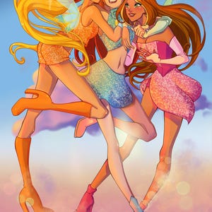 Winx Club Bloom Stella Flora Print