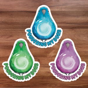 Holografische sterstickers Pondering My Borb (Bird Orb)