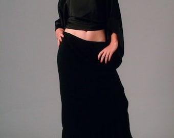 Elegant Double Layer 100% Silk Chiffon Bias Cut Skirt.