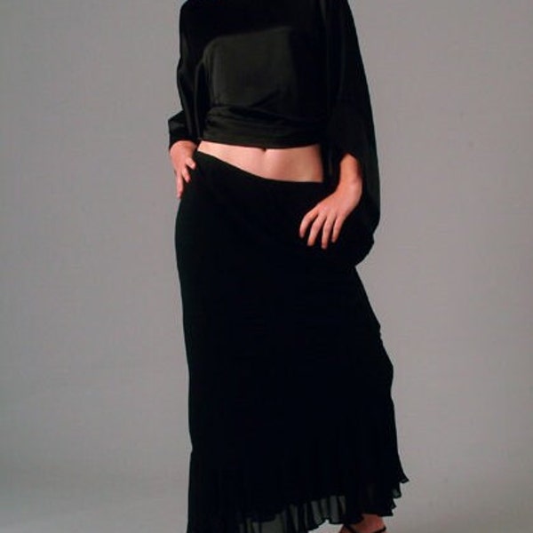 Long Bias Cut Skirt Scarab