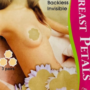 Pétalos de mama. Escudo de pezón. Empanadas de pezones. 3 pares Para ir sin tirantes, tops finos, escote pronunciado o espalda al aire.