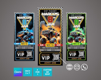 Monster Truck Jam Inspired Birthday Invitation | Monster Truck Birthday Invite | Template Birthday Invite | Instant Edit Download & Print