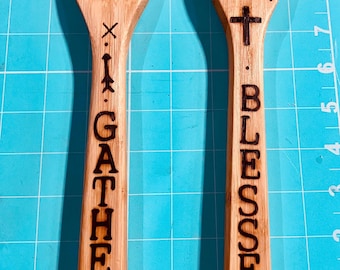 Cucharas de madera quemada hechas a mano - Personalizadas