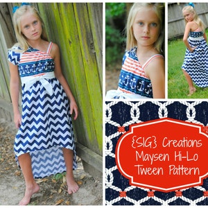 INSTANT Download PDF SIG Maysen Tween Hi-lo Dress Pattern - Etsy