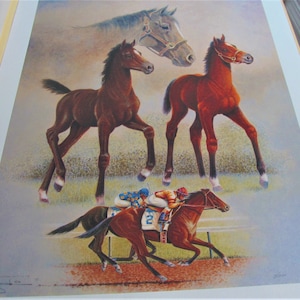 Jim Oliver signed and numbered 1990 Lithograph &quot;The Making of a Champion&quot;