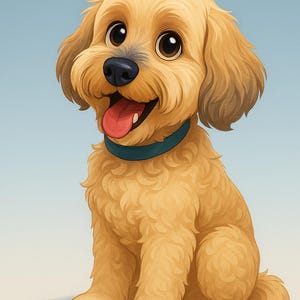 Custom Pet Portrait in Magical Cartoon Style – Digital Download – Personalised Dog or Cat Art Gift