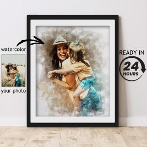 Art mural personnalisé, cadeau fête des mères pour maman, portrait de famille personnalisé, cadeau de Noël pour elle, art mural familial, décoration d'anniversaire d'épouse personnalisée