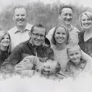 Add Loved One to Photo, Loss of Father-Mother, Family Portrait From Photos, Combine Photos, Christmas Gift, Memorial Gift for Dad Mom, Gift