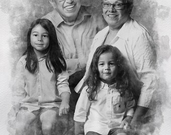 Regalo conmemorativo: Agregue a su ser querido fallecido a su foto - Retrato familiar personalizado (descarga digital)