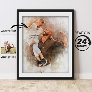 Custom Watercolor Painting from Photo, Fathers Day Watercolor Custom Portrait, Custom Family Gift, Gift for Mom/Dad, Personalised Gift