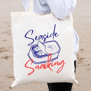 Sardine Tote Bag Doodle Art Fisherman Aesthetic Canvas Tote Bag Ocean Inspired Tinned Fish Bag Foodie gift Sardinecore Tote Fish Lover Gift