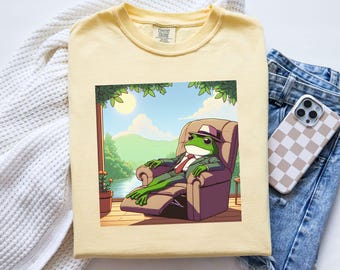 Funny Frog shirt Whimsical art frog lover gift weird Genz Z Tee Frogcore meme shirt cottagecore unhinged humor tshirt weirdcore relaxed frog