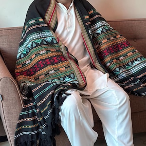 Men&#39;s Shawl, Balochi Shawl. Pure Wool Shawl.