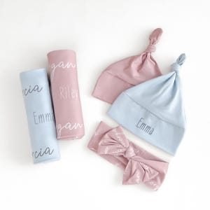 Manta para bebé con nombre personalizado / Manta personalizada para recién nacidos / Manta con nombre personalizado / Accesorio fotográfico de hospital / Regalo para baby shower / Regalo para gemelos