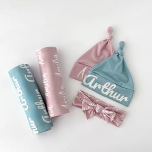 Manta de bebé con nombre personalizado / Manta de algodón suave / Regalo de hospital para recién nacidos / Manta personalizada para anunciar el nacimiento / Regalo para mamá primeriza