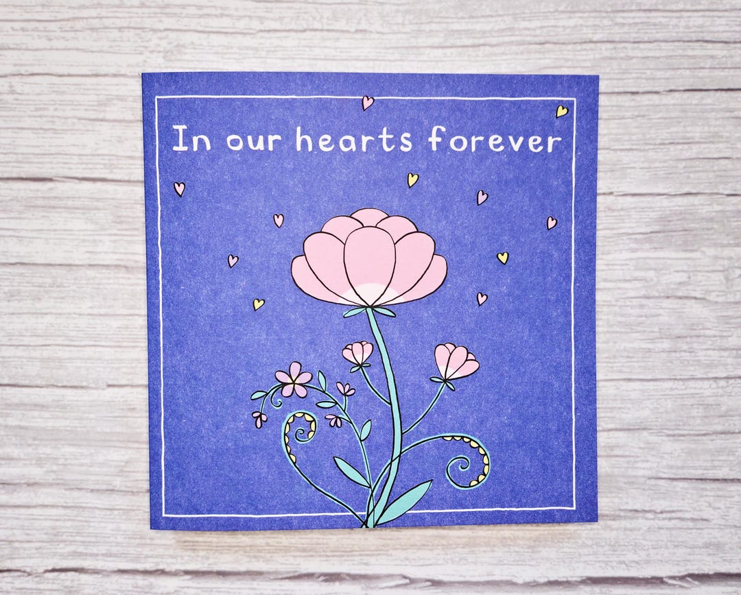 Sympathy Card, Floral in Our Hearts Forever, Support Comfort ...