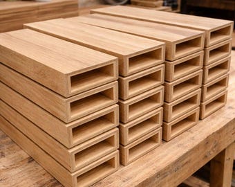 Zwevend eiken traptrede | Massief houten opstapje | 1000 x 300 x 100 mm | Moderne trap | Handgemaakte eiken opstap