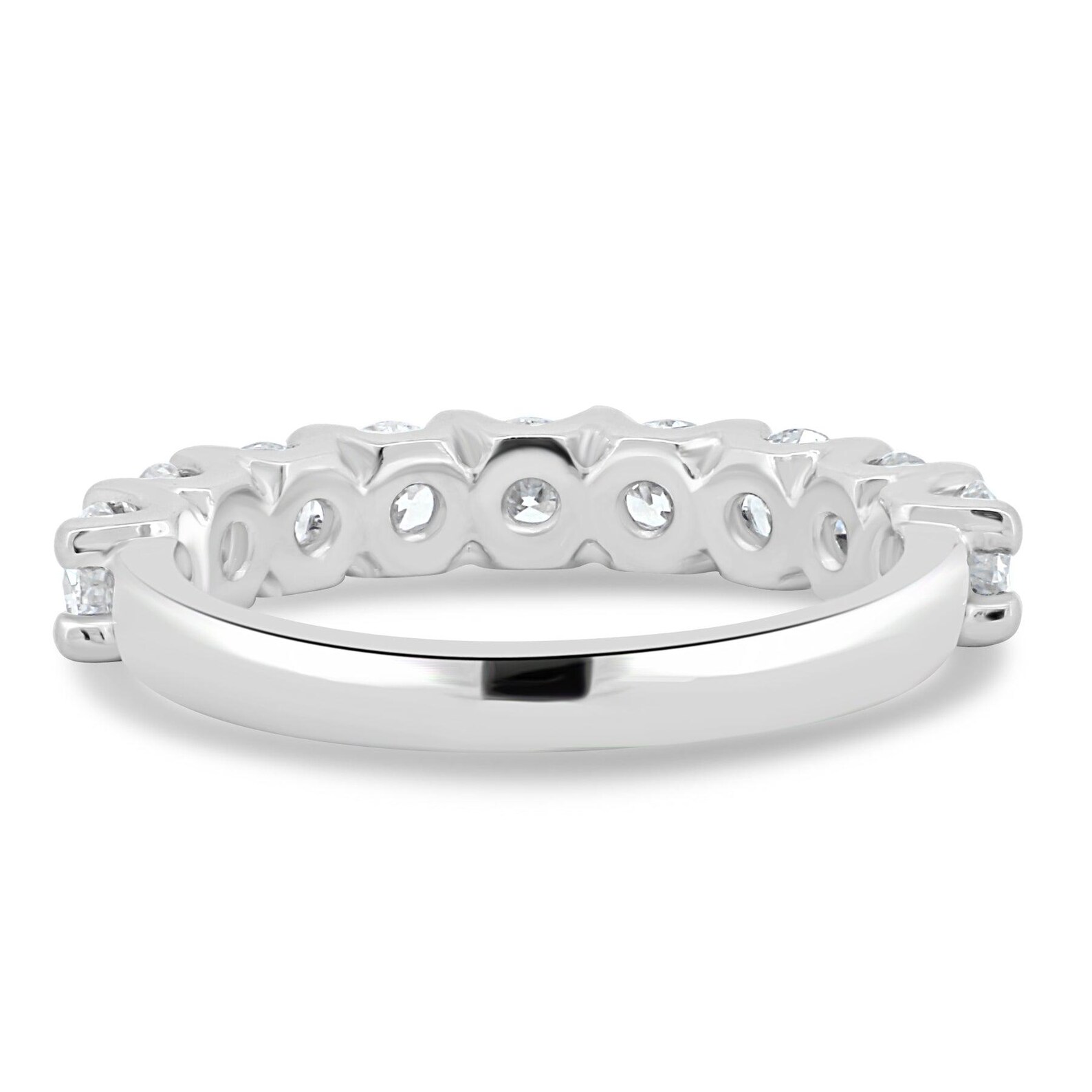 Lab Grown Diamond & Moissanite Half Eternity Wedding Ring, 14k Gold ...