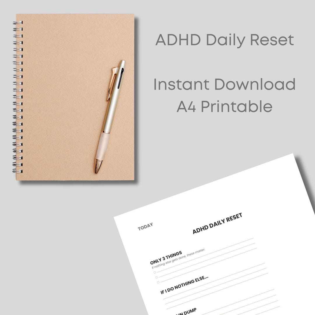 ADHD Daily Reset Printable | Gentle Daily Planner for Overwhelmed Minds ...