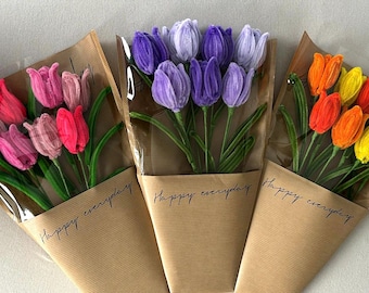 TulpenStrauß mit schöner Verpackung