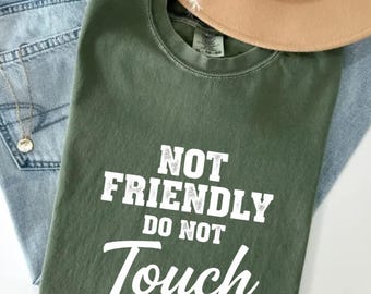 Not Friendly Do Not Touch T-Shirt, Funny Introvert Gift, Sarcastic Mood Graphic Tee, Anti Social Humor Shirt