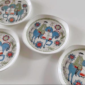 Figgjo Flint SAGA Plates Set of 4 | Turi Gramstad Norwegian Romantic Design | 1970s Scandinavian
