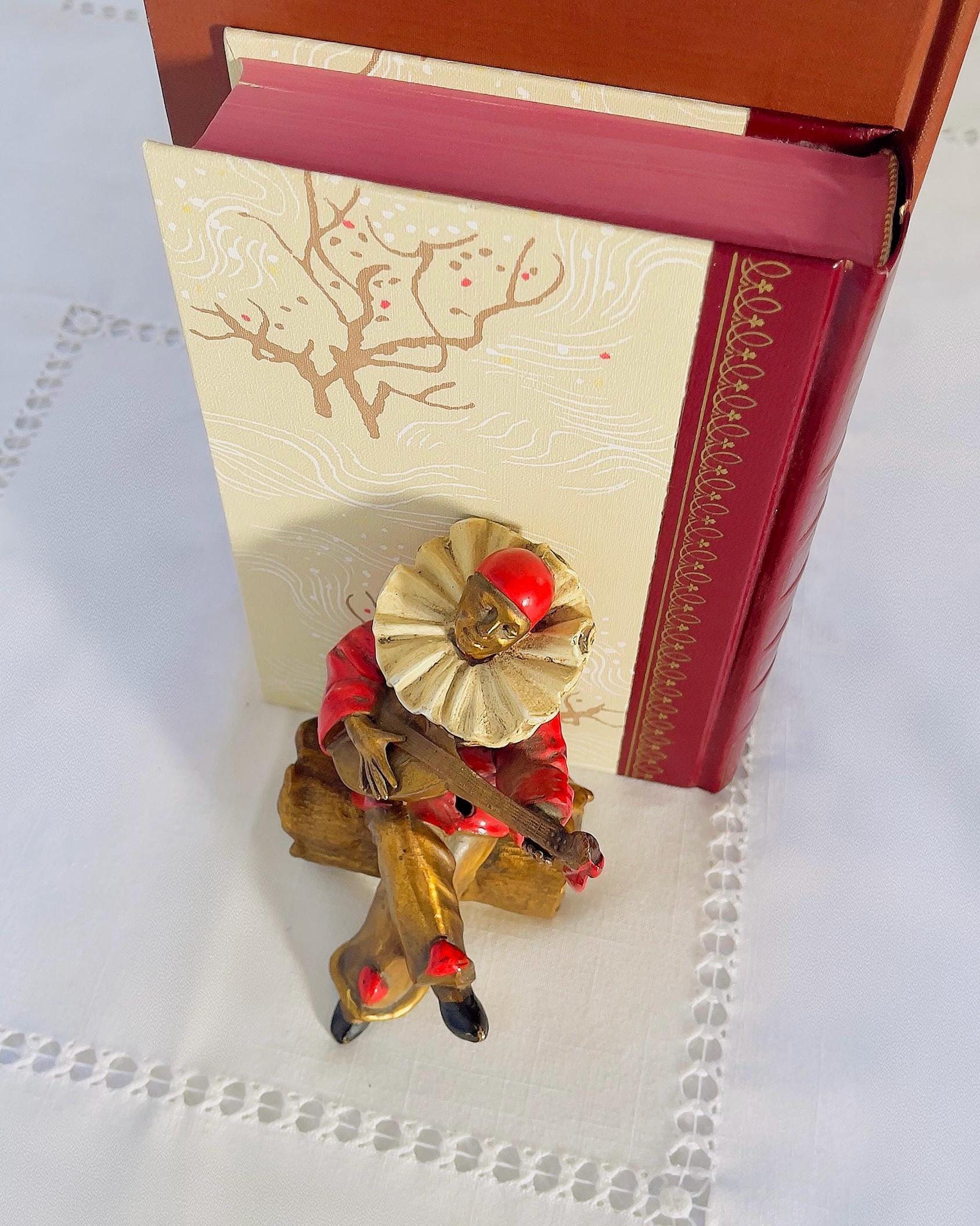 Antique Kronheim Oldenbusch Pierrot Harlequin Bookends Pair Metal