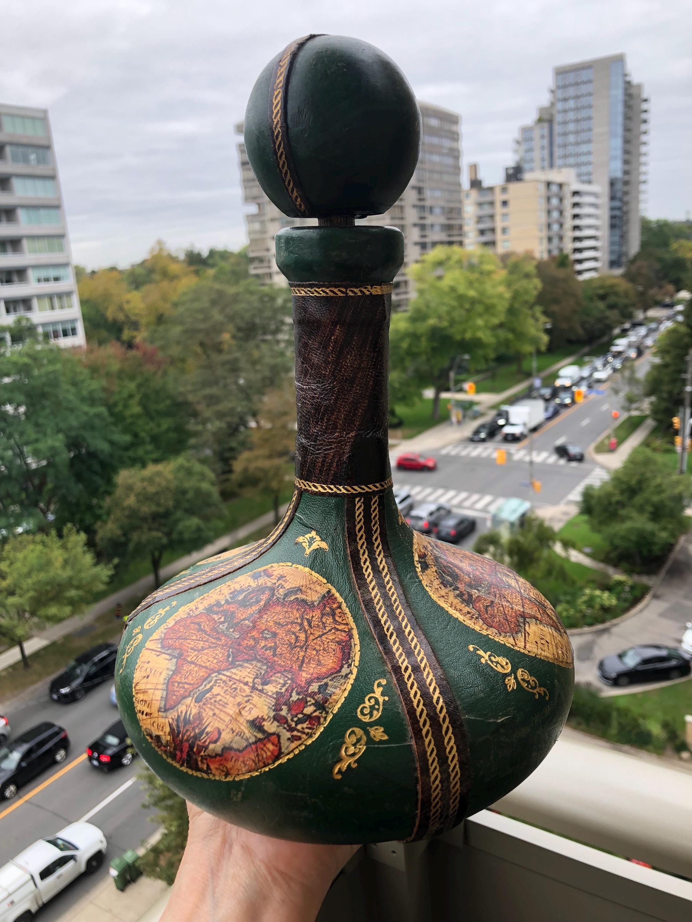Vintage Italian Leather Wrapped Decanter - Etsy