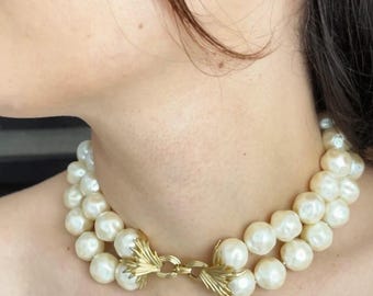 ヴィンテージ ニナ・リッチ サイン入りネックレス、22Kゴールドメッキ 
