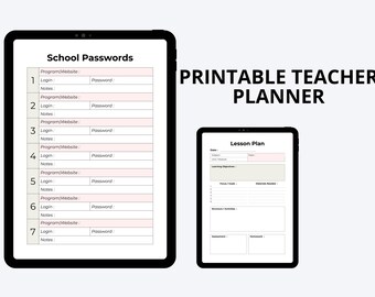 Afdrukbare lerarenplanner | Klasorganisator | Lesplan, aanwezigheidsregistratie en cijfertracker | Wekelijkse, maandelijkse en jaarlijkse planner (pdf)