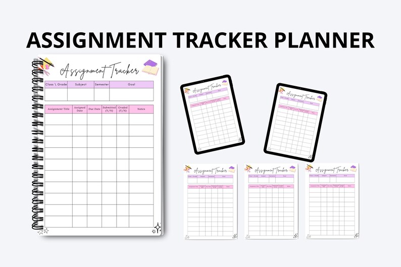 Subject Tracker Pdf Student Planner for Kids Printable | Homework, Goals & Habit Tracker ...