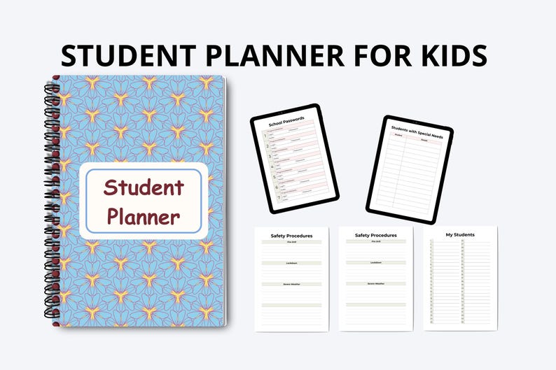 Student Planner for Kids Printable | Homework, Goals & Habit Tracker ...