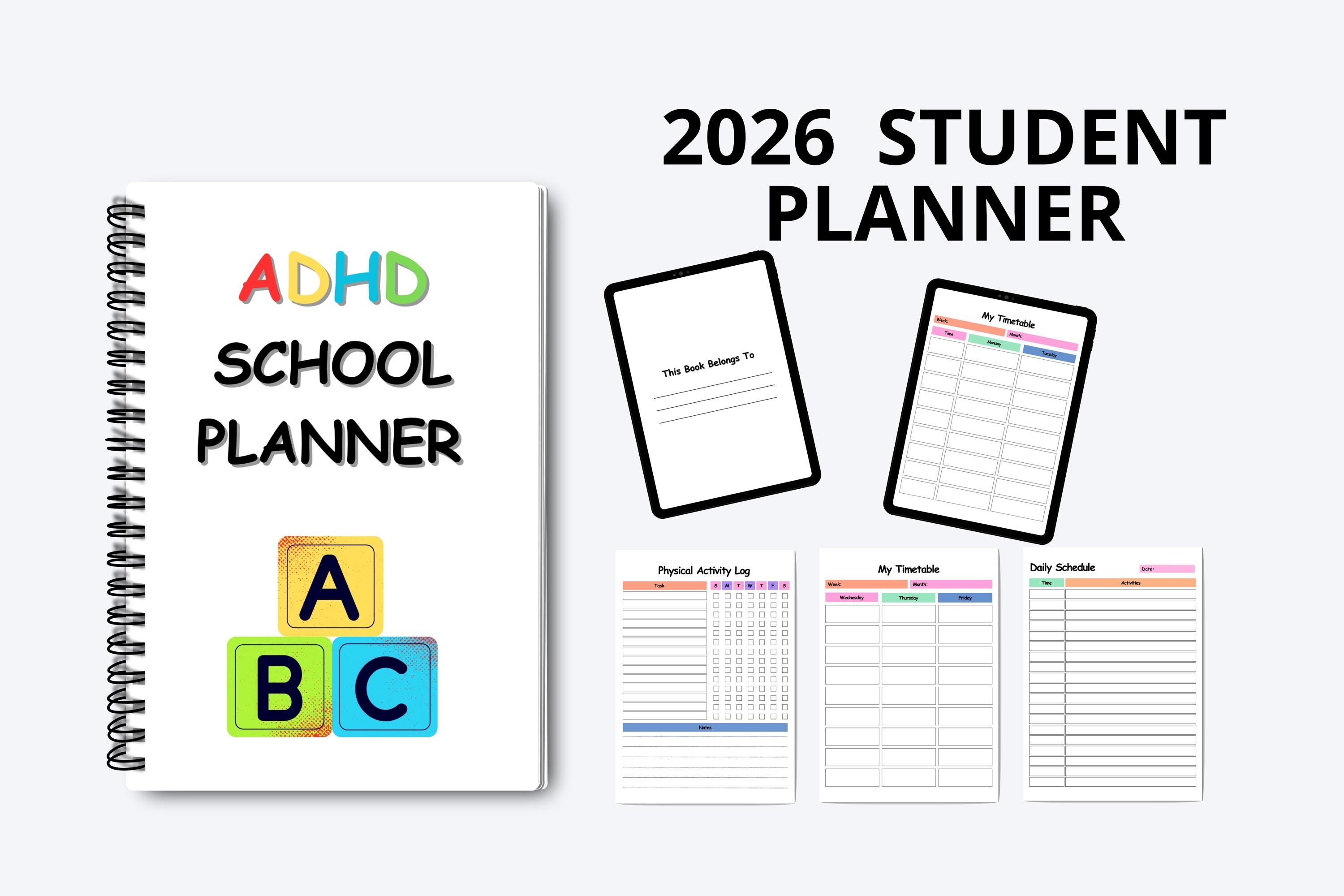 ADHD School Planner Printable | Daily & Weekly Focus Planner for ...