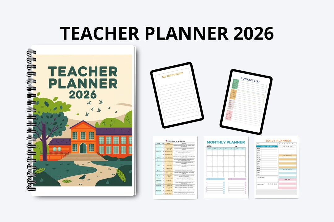 Teacher Planner 2026 Printable | Lesson Plan, Grade Tracker & Classroom ...