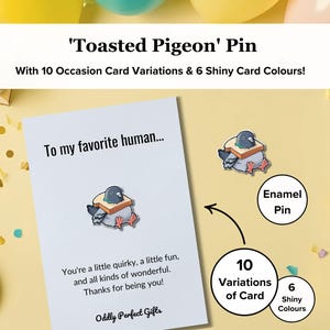 Pigeon Bird in Bread Funny Acrylic Pin | Cute Pigeon Pin Badge, Brooch Gift for a Friend | Pigeon Lover Funny Gift for Him, Her | Bird Lover