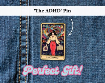 Der ADHS Emaille Pin | Neurodiversenz Mentale Gesundheit Pin Abzeichen, Brosche Geschenk | Aufmerksamkeit Mangel Geschenk Anstecknadel | ADHD, Autismus Humor Pin