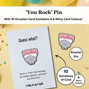 Je rockt grappige emaille pins | You Rock zakknuffel | Rock Pet-speld, broche Cadeau voor een vriend | Grappig leuk cadeau kiezelsteen | Verjaardagskaart Rock