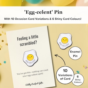 Pin de esmalte con forma de huevo, ideal para regalar a un amigo, regalo divertido y original, tarjeta de cumpleaños con forma de huevo, juego de palabras con forma de huevo.