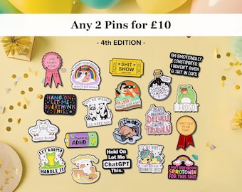 Offerta 2 spille smaltate / Spille sarcastiche e divertenti in smalto / Spilla, spilla da bavero, spilla da colletto, accessorio / Set di spille smaltate / Regalo per lei/lui