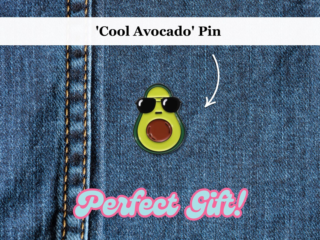 Cool Avocado Funny Enamel Pin | Cute Avocado Pin Badge, Brooch Gift for ...