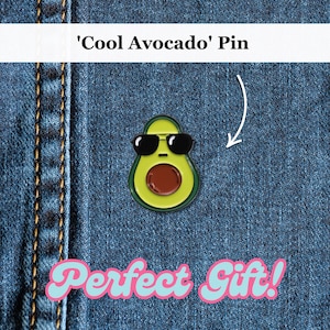Cooler Avocado Emaille Pin | Niedliches Avocado Pin Abzeichen, Brosche Geschenk für einen Freund | Avocado witziges süßes Geschenk | Avocado-Karte |  Avocado-Liebhaber