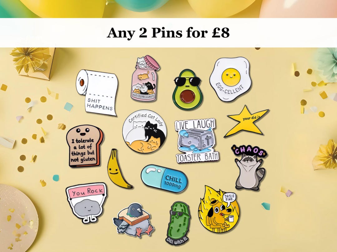 Any 2 Enamel Pins Deal | Funny Enamel Pins | Badge Pin | Lapel Pin ...