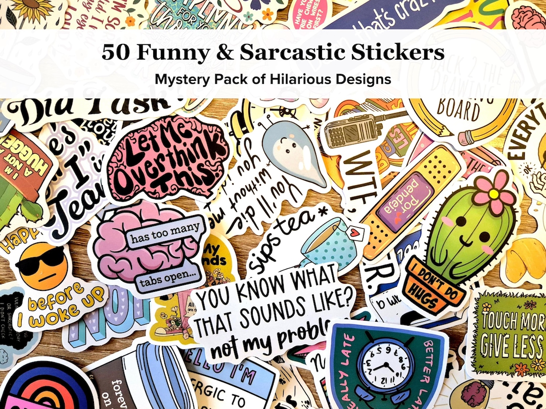 Mrltau 130 Pieces Funny Sticker Set, Waterproof PVC Material, Cool And Humorous Stickers For Adults, Ideal For Water Bottles, Laptops, Cars And More