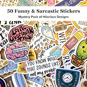 Funny Sarcastic Sticker Bundle | Fun Sticker Packs | Waterproof Sticker Bundle | Humorous Stickers | Funny Stickers | Kindle Laptop Stickers