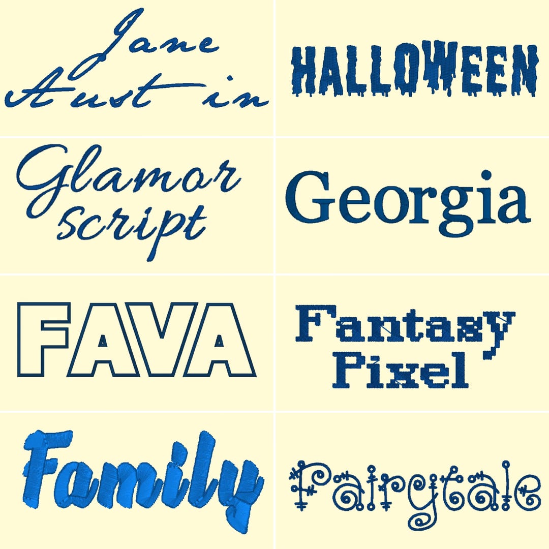 300 Embroidery Fonts – JEF Format, Janome & Elna (digital Download) - Etsy
