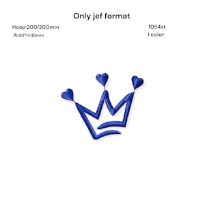 Small Crown Embroidery Design – JEF Format for Machine Embroidery
