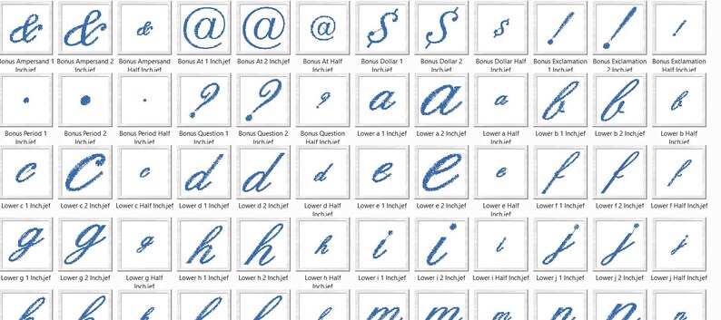 Cursive Alphabet JEF Embroidery Font, Script Monogram Letters ...