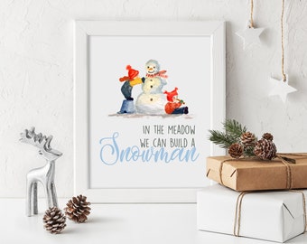Farmhouse Winter Snowman Christmas Instant Download Printable Quote Hostess Gift Wall Decor