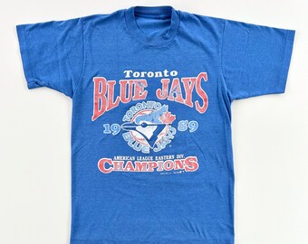 Vintage 80s Toronto Blue Jays American League Eastern Champions T-Shirt, Blue, Medium Large, 1989, Baseball, Sports, Jersey, Retro, MLB