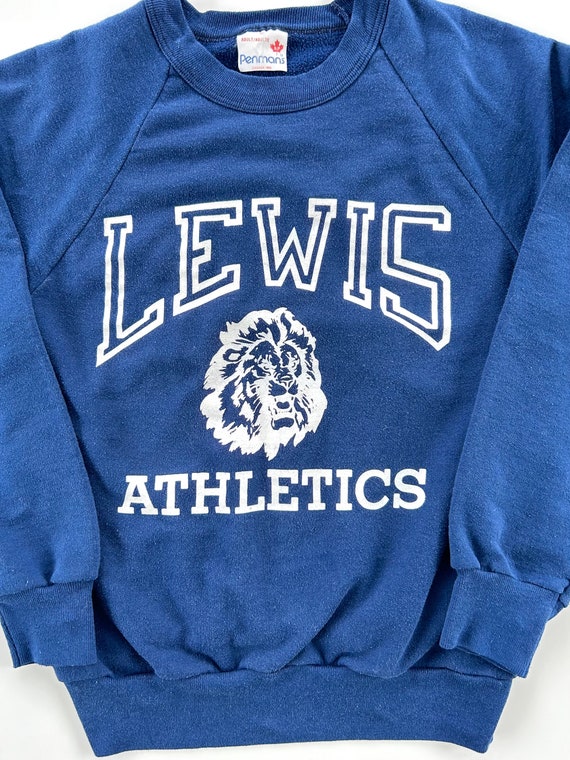 Vintage 80s 90s Lewis Athletics Navy Blue Sweatsh… - image 2